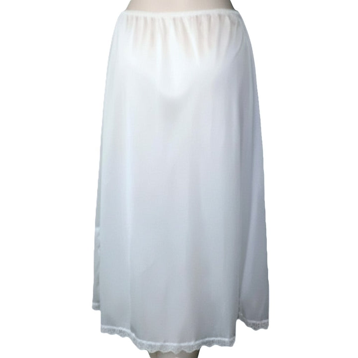 1970s Fancy Front Slit Midi Half Slip, Small