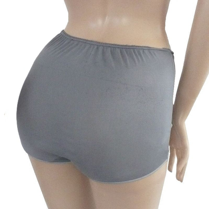 XS 1950s Vintage Nylon Brief Panty, Mushroom Gusset Granny Panties.