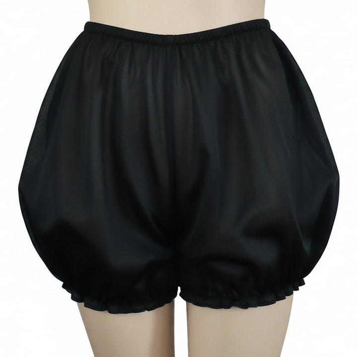 Black bloomers on a mannequin against a white background