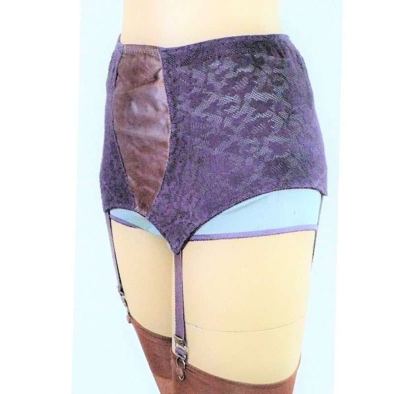 1960s Vintage Purple Lace Garter Belt