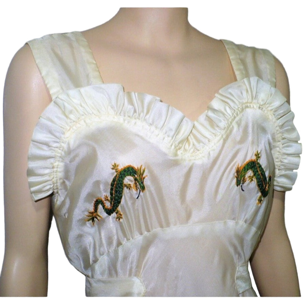 Vintage parachute silk nightgown dress bodice.
