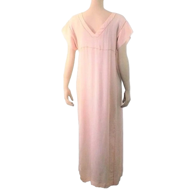 1910 Edwardian Peach Silk Nightgown, Vintage Downton Abby Era, back view.