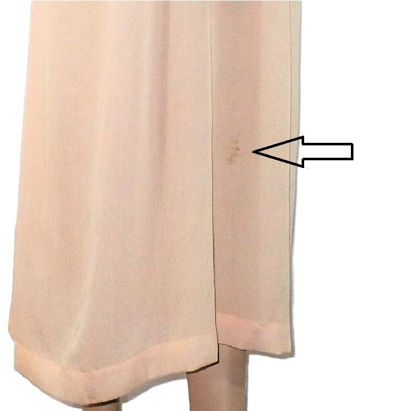 1910 Edwardian Peach Silk Nightgown, Vintage Downton Abby Era Lingerie Sleepwear.