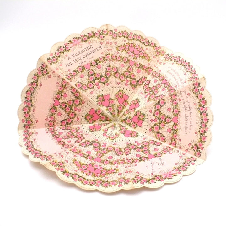 1960s Vintage Circular Fan Valentine For Daughter Greeting Card by Hallmark