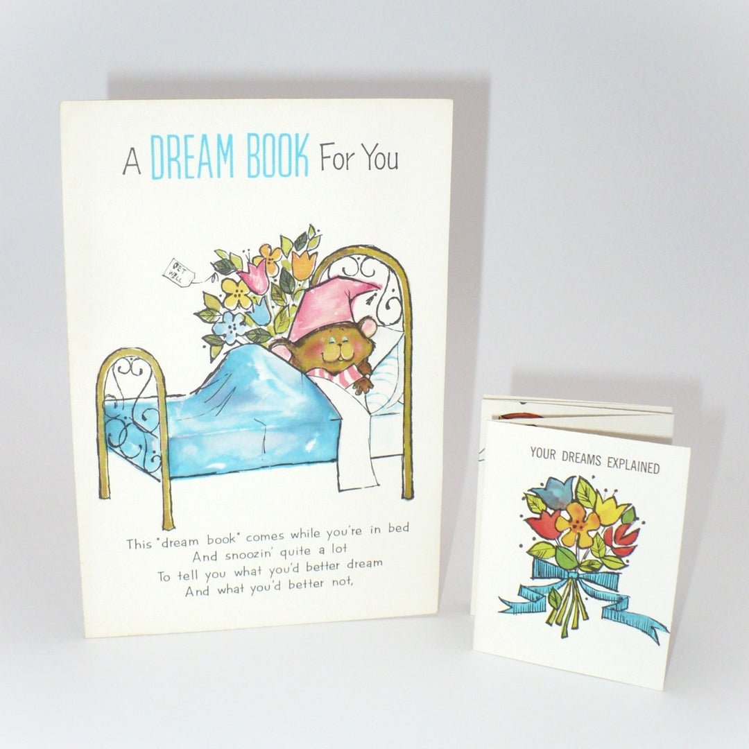 1960s “Dream Book” Get Well Card Mouse in Bed, Book Insert.