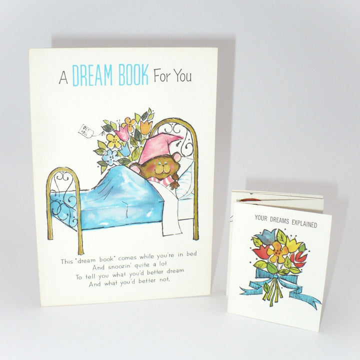 1960s “Dream Book” Get Well Card Mouse in Bed, Book Insert.