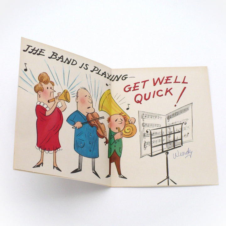 1950s Vintage Kitsch Get Well Card, Nero While Rome Burns.