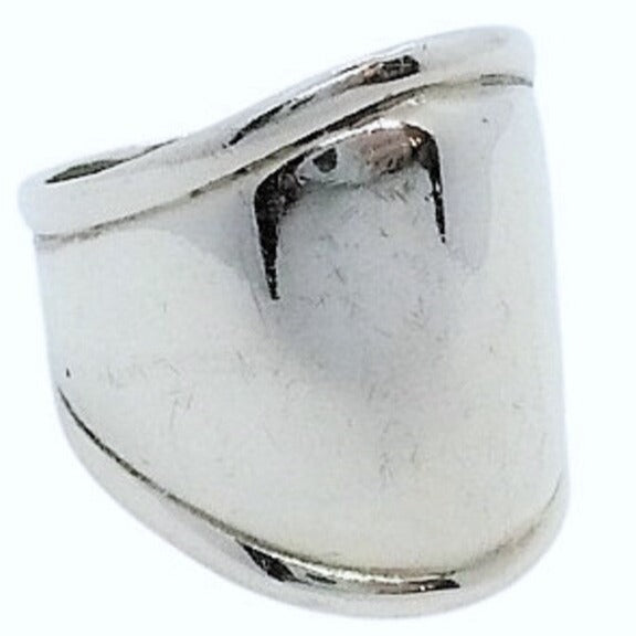 1980s Vintage Sterling Silver Crinkle Ring Size 7