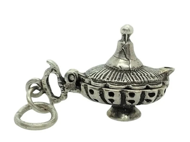1950 Aladdin's Coin Silver Oil Lamp Vintage Mechanical Charm