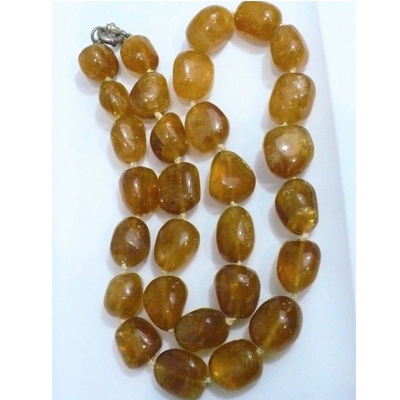1980s Vintage Honey Calcite Beaded Statement Necklace