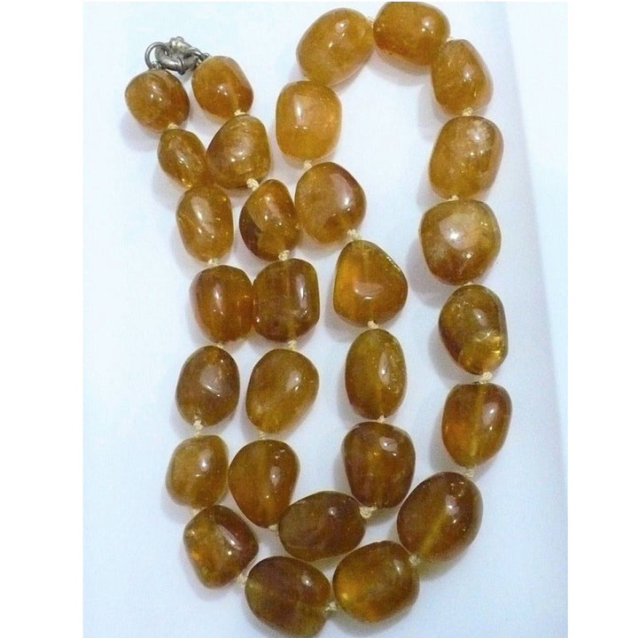 1980s Vintage Honey Calcite Beaded Statement Necklace