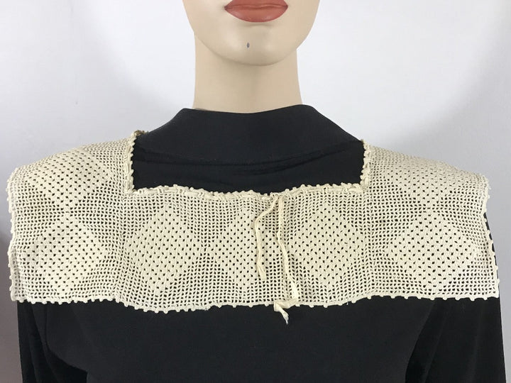 1920s Vintage Crochet Lace Yoke Collar