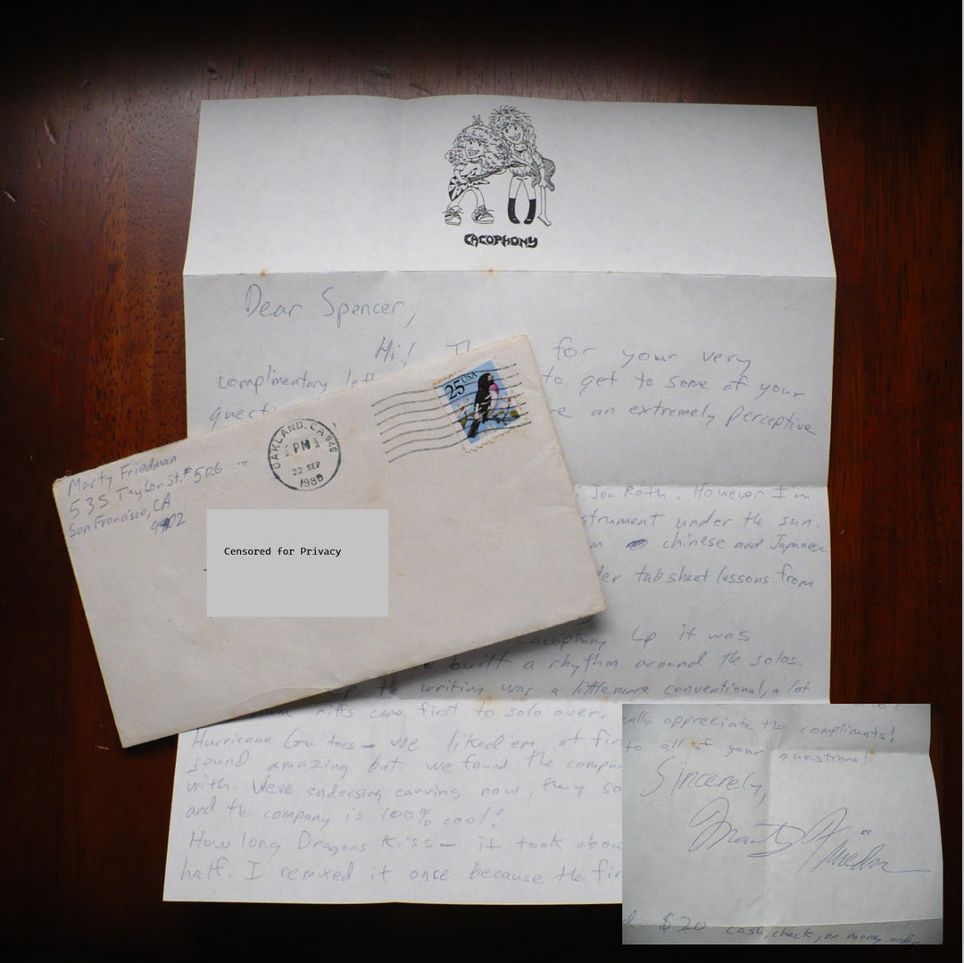 1988 Marty Friedman Handwritten Letter & Envelope.