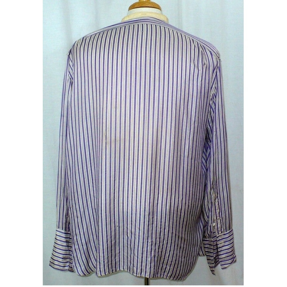 1909 Edwardian to 1920s Men's Silk Shirt 2XL