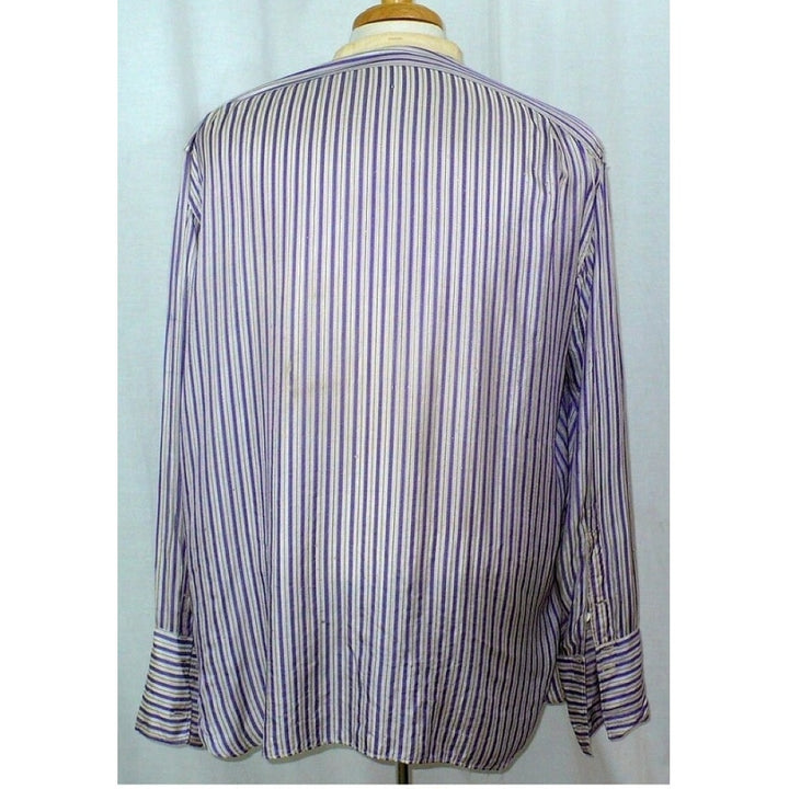 1909 Edwardian to 1920s Men's Silk Shirt 2XL