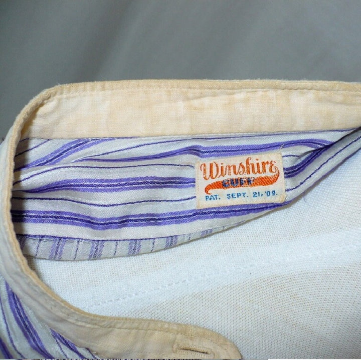 1909 Edwardian to 1920s Men's Silk Shirt 2XL