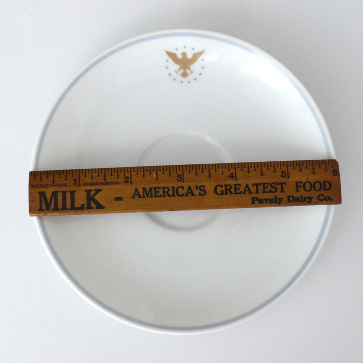 1960s Vintage Pan Am President Gray Coffee Saucer Aviation Catering