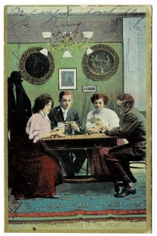 1907 Gambling Humor Vintage Romance Postcard