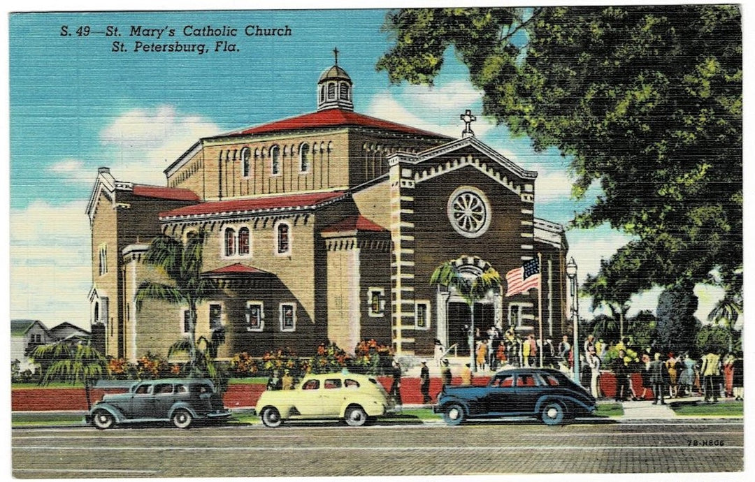 1951 St Mary's Church Saint Petersburg Florida Vintage Postcard