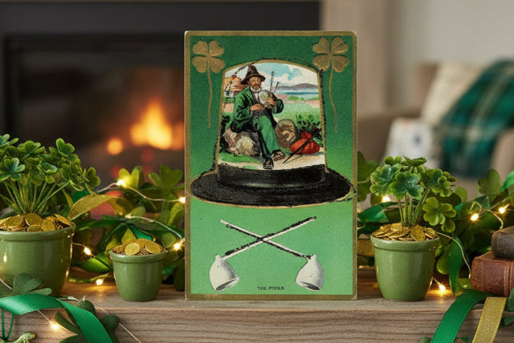 1911 St Patrick's Day Gilded Glitter Postcard