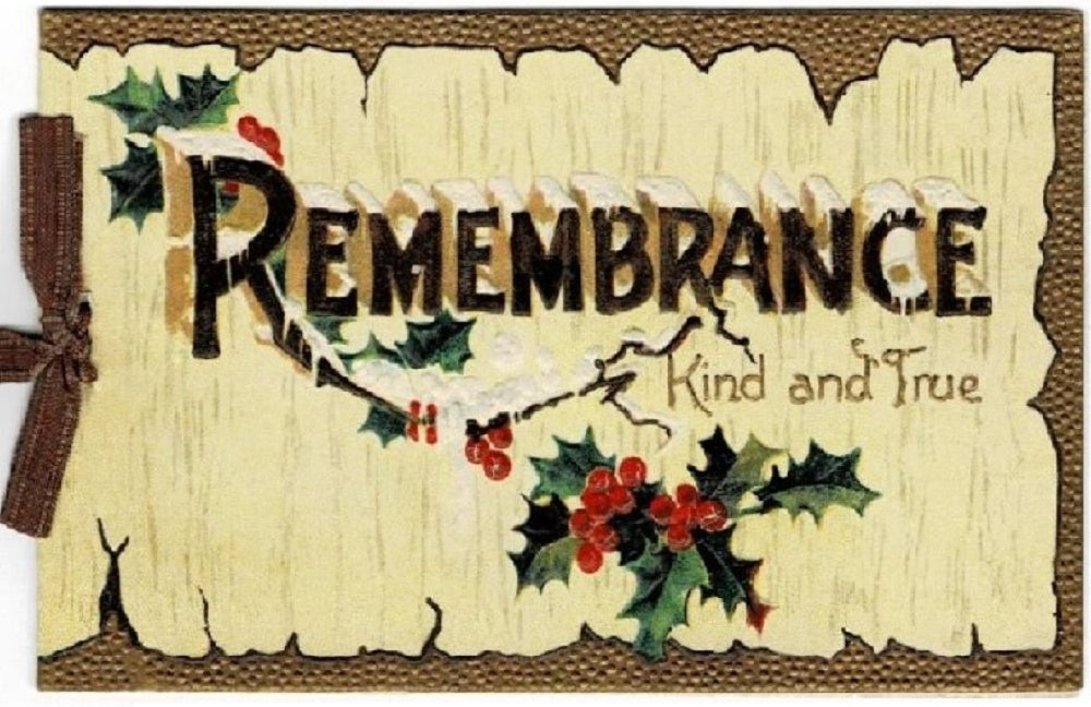 1912 Small Remembrance at Christmas Gift Card.