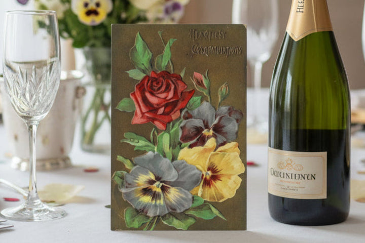 1909 Floral Spray of Congratulations Postcard