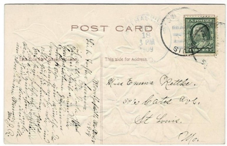 1909 Floral Spray Congratulations Vintage Postcard