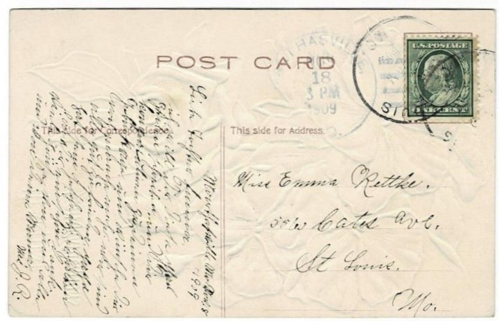 1909 Floral Spray Congratulations Vintage Postcard