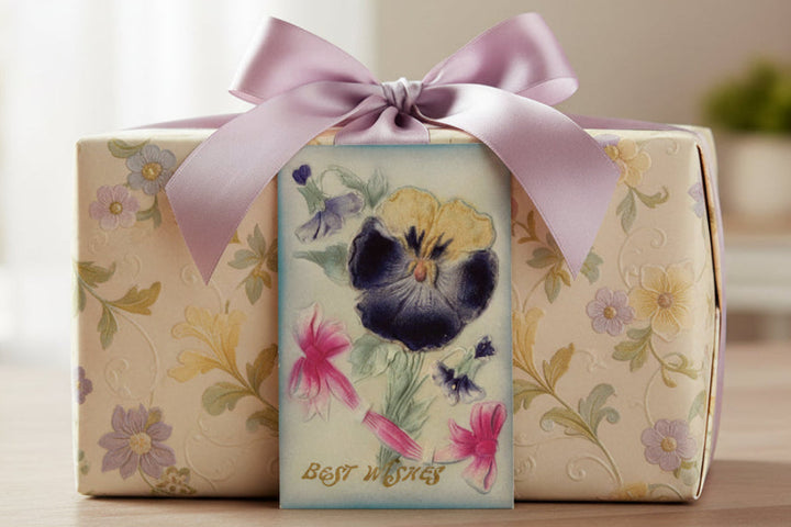 1913 Lush Velvet Pansies Bring Best Wishes