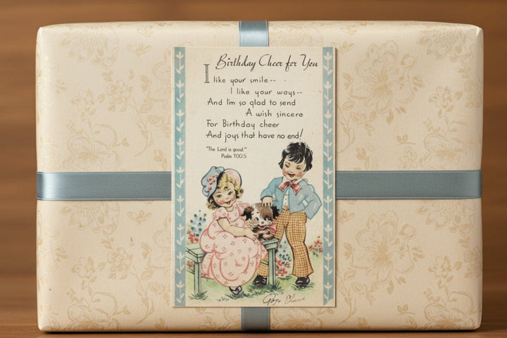 1943 Children's Bible Verse Birthday Postcard