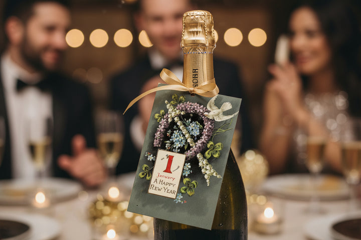 1908 Glittery Lucky Irish Happy New Year Postcard