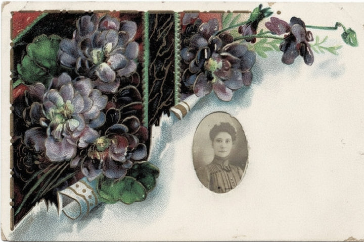 1909 Aeonium Black Rose Succulents Love Token Postcard.