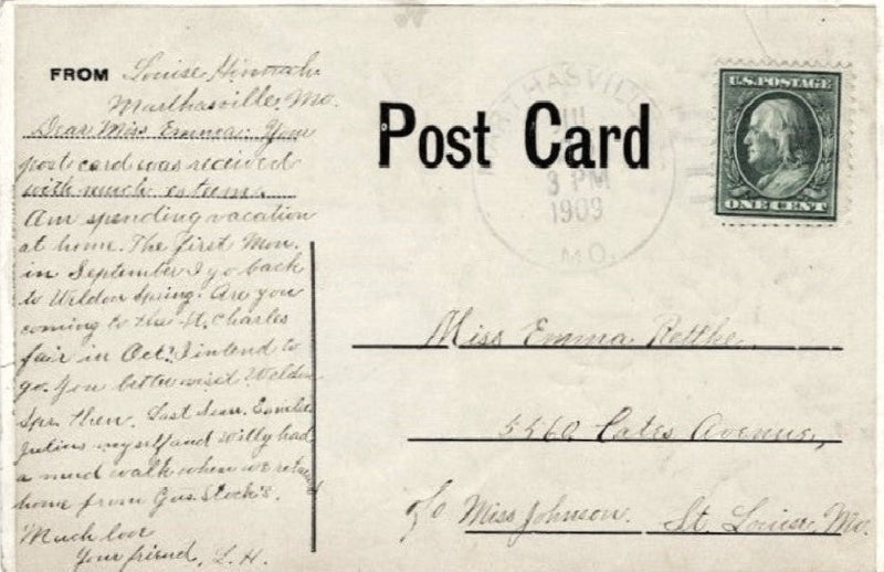 Back of postcard.