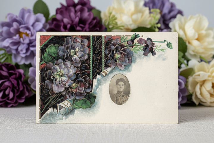 1909 Aeonium Black Rose Succulents Love Token Postcard.