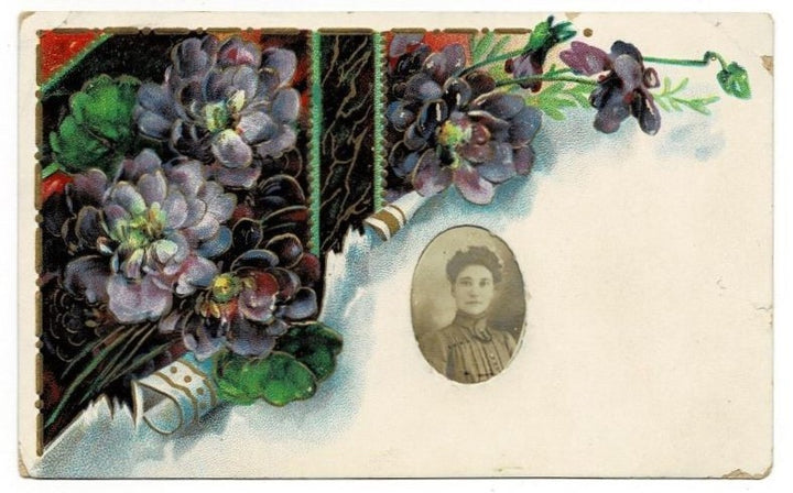 1909 Aeonium Black Rose Succulent Vintage Postcard RPPC