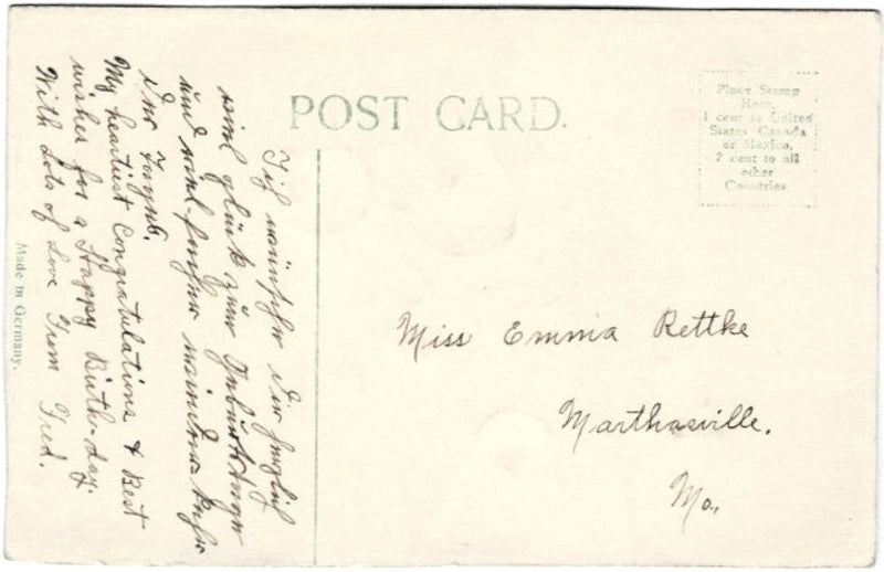 Back of postcard.