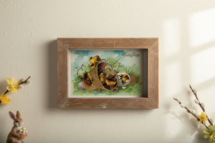 1908 Easter Basket of Chicks Postcard