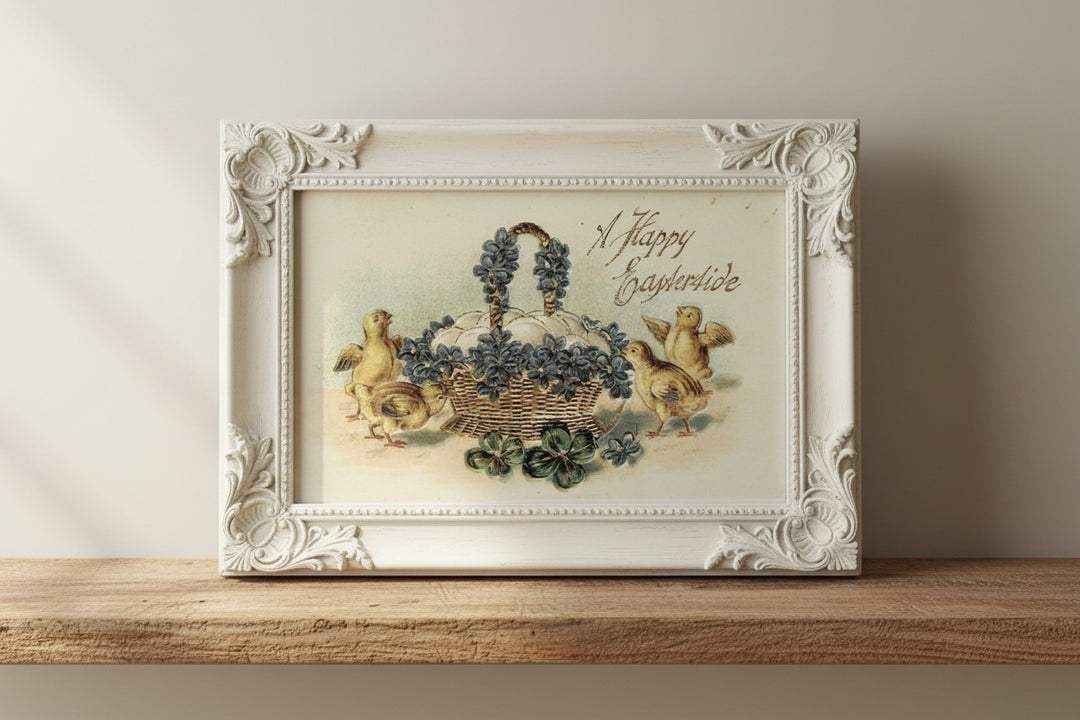 1908 Easter Basket Full of Eggs and Chicks Postcard