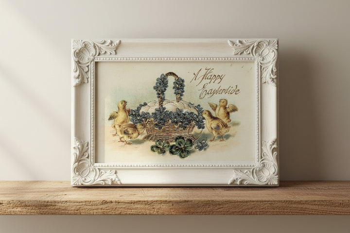 1908 Easter Basket Full of Eggs and Chicks Postcard