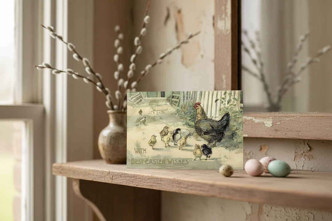 1911 Easter Spring Farm Scene Postcard