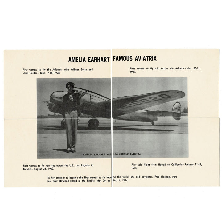 1970 Amelia Earhart Aviatrix Vintage Aviation Installment Postcard Set