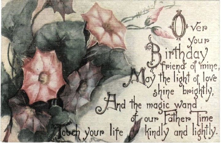 1910 Morning Glory Birthday Rhyme