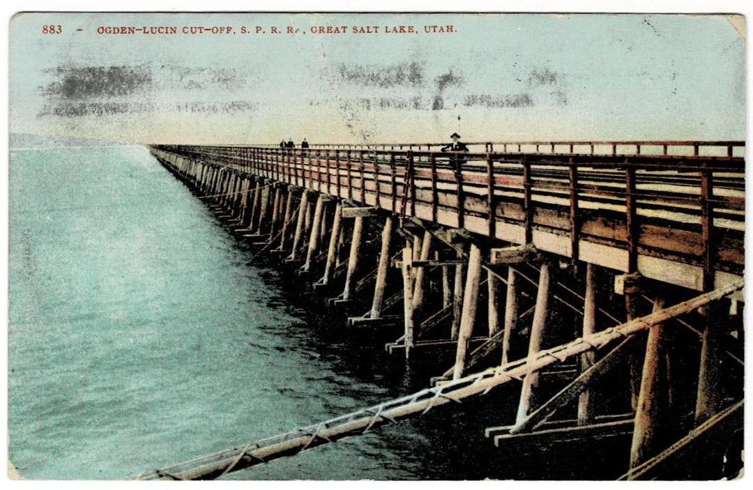 1907 Lucin Cutoff Southern Pacific RR Ogden Utah Vintage Postcard