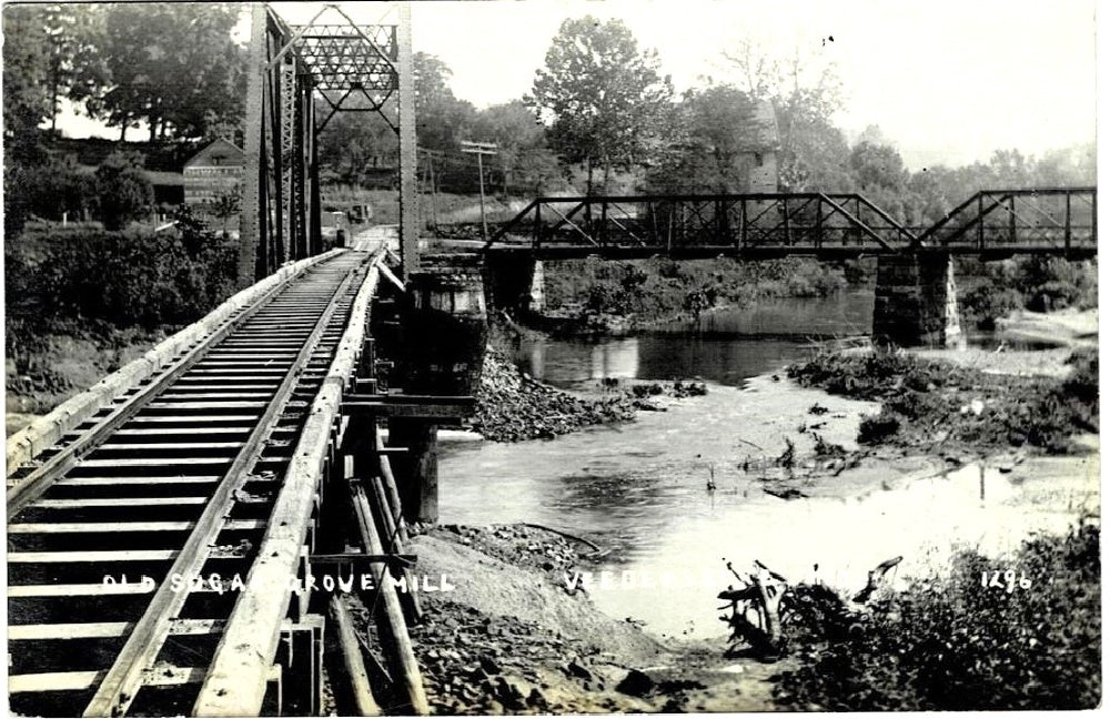 1907 Railroad Bridge Fire Barrel Veedersburg Indiana Vintage Postcard RPPC