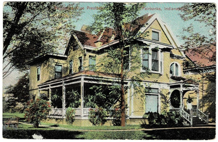 1907 Vice President Fairbanks Home Indiana Vintage Postcard