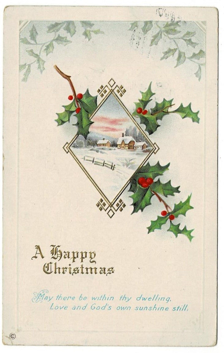 1913 En Plein Air Winter Pastoral Christmas Vintage Postcard