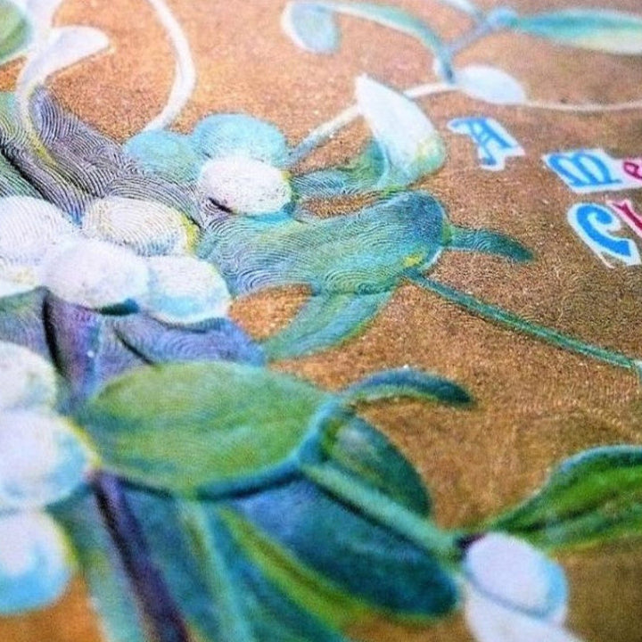 1912 Gilded Mistletoe Vintage Christmas Postcard.