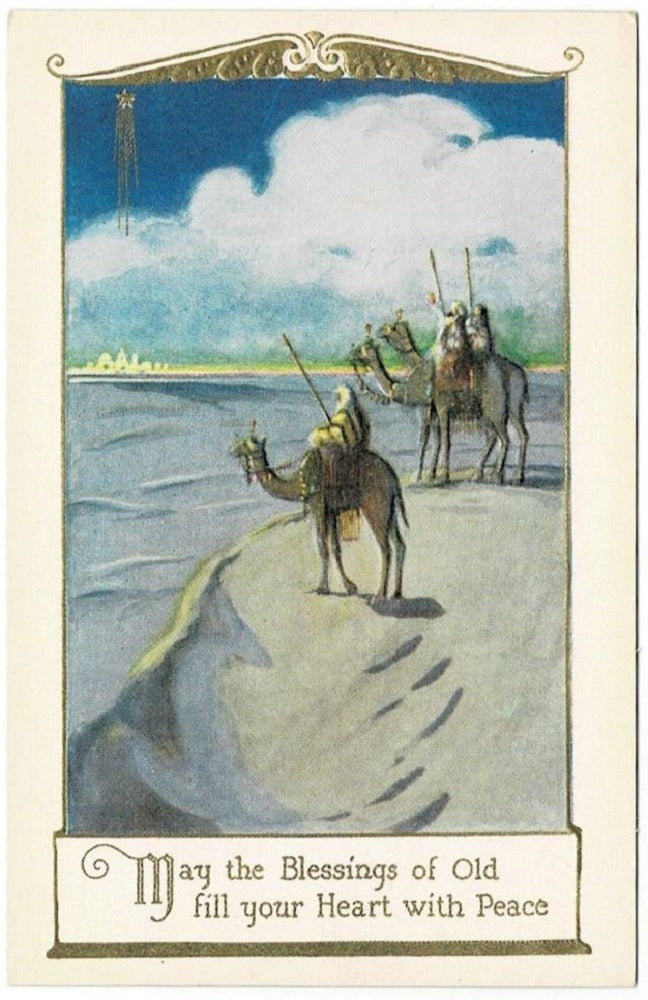 1908 Three Wise Men, the Magi Vintage Christmas Postcard.