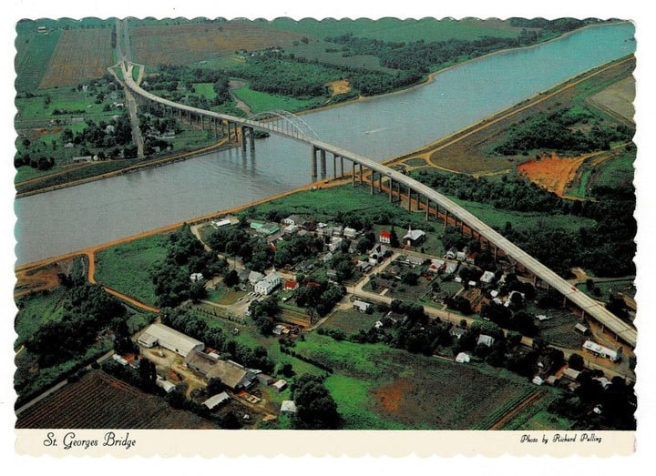 1978 Saint Georges Bridge Chesapeake Delaware Vintage Postcard