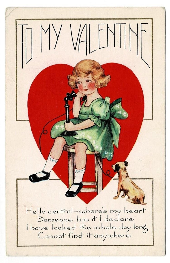 1923 Looking for Love Vintage Valentine Postcard